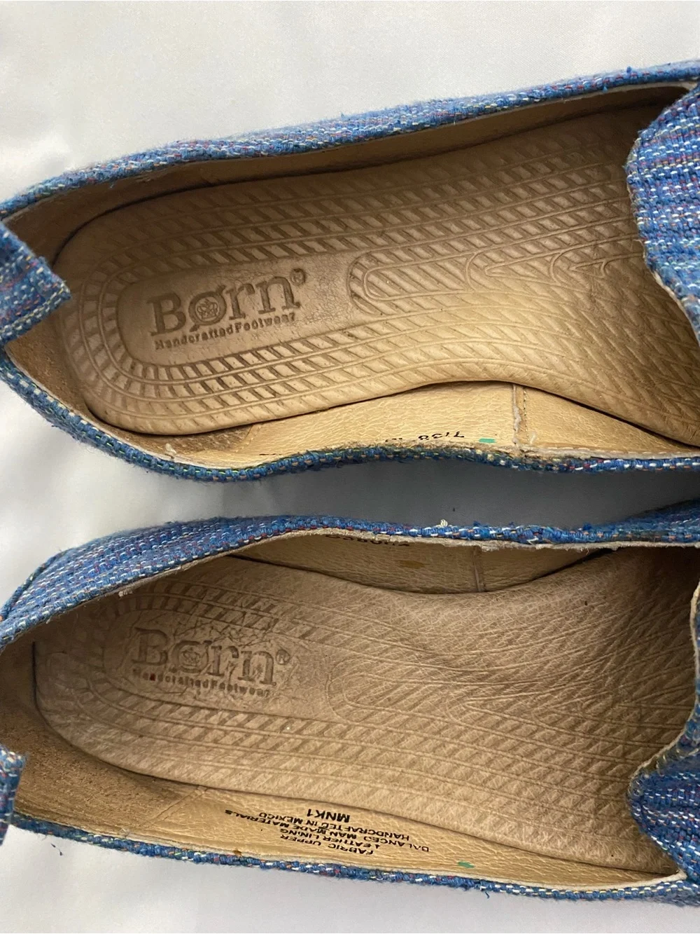 Born Blue Striped Espadrille Flats